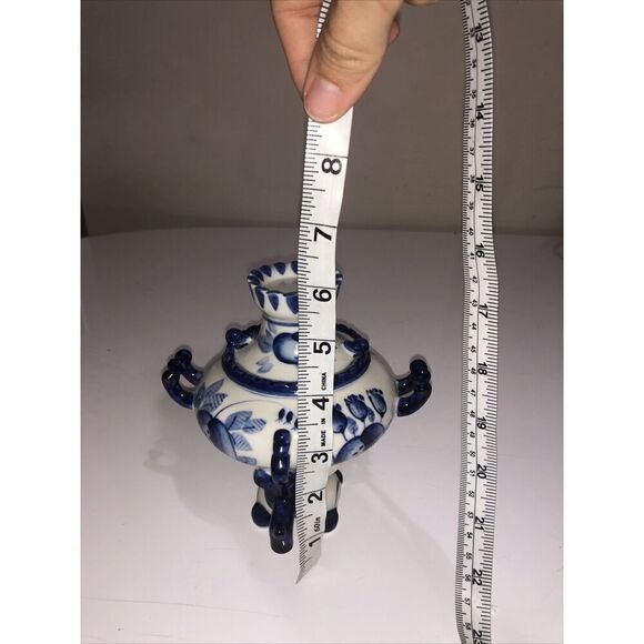 GZEL FROM RUSSIA  HANDMADE BLUE&WHITE RUSSIAN SAMOVAR - Picture 6 of 7